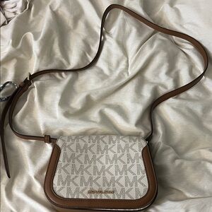 Michael Kors Tan and Cream Crossbody Bag